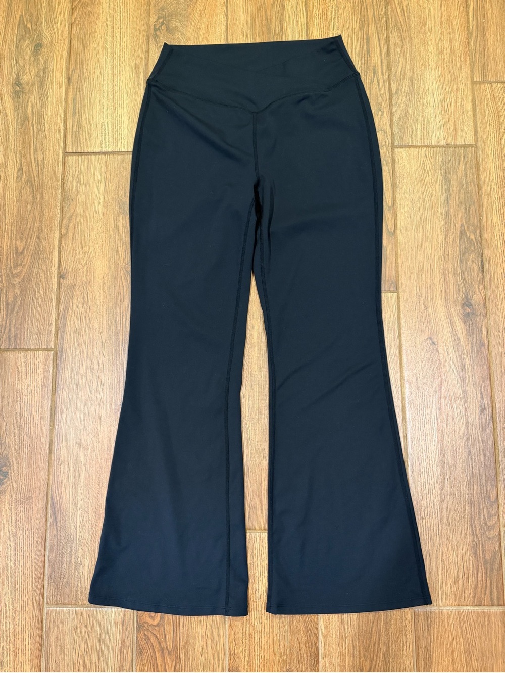 Halara Women’s Yoga Pants Black Flared Stretch Pull On Size PL